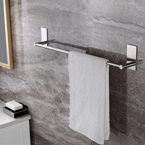 Taozun Towel Bar Self Adhesive 27.55-Inch Bathroom Brushed SUS 304 Stainless Steel Bath Wall Shelf Rack Hanging Towel Stick On Sticky Hanger Contemporary Style Taozun Towel Bar Self Adhesive 27.55-Inch Bathroom Brushed SUS 304 Stainless Steel Bath Wall Shelf Rack Hanging Towel Stick On Sticky Hanger Contemporary Style
