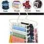 5pcs Multi Layer Clothes Hanger Holder Wardrobe Pants Towel Tie Organizer Can Hold for Pants, Towel, tie, Scarf etc.