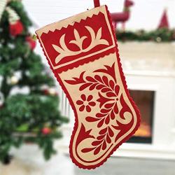 Christmas Stocking Xmas Ornament Floral Printed Holiday D?cor Tree Hanger for Decorating Christmas Tree Decoration Silverware Holder Pockets