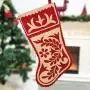 Christmas Stocking Xmas Ornament Holiday Décor Tree Hanger Xmas Stocking for Christmas Tree Decoration Silverware Holder Pockets Fork and Knives Pocket