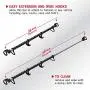 Rubbermaid 3346-20 Automotive Expandable Hanging Clothes Bar: Non-Slip Rubber Coated Car Rod with Accessory Hooks
