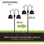 XDW-GIFTS Double Shepherds Hooks for Outdoor, 60 Inch Heavy Duty Two Sided Garden Pole for Hanging Bird Feeder, Plant Baskets, Solar Light Lanterns, Garden Plant Hanger Stands with 5 Base Prongs