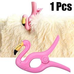 Quietcloud Towel Clips Hanger Flamingo Clothes Grip Clothespin Lightweight Portable Pink