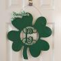 Monogram Shamrock Door Hanger - Spring Door Hanger - Four Leaf Clover Monogram Door Hanger - Shamrock Initial Wreath - Monogram Clover