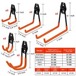 Smaid garage hooks, 12-pack garage storage hooks & hangers, heavy duty wall mount garage organizer, tool storage for ladders, bike, hoses, and more equipment