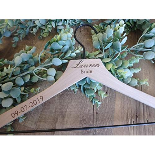 Personalized wedding dress wood hangers, bridesmaids