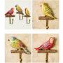 Christmas Gift，Birds Vintage Hand Made Painted Poly Resin Home Door Wall Mount Hooks Home Towel Clothes Hat Coat Key Hanger (Birds)