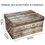 Livememory Foldable Storage Bin Storage Boxes with Lid and Handles for Office, Bedroom, Closet, Toys (Wooden Look)