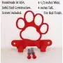 Dog Leash Hook Hanger. Dog Paw. Fire Red Finish. Made in USA. Solid Steel. Screws Included.