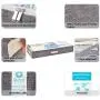 Qozary Zippered Large Underbed Storage Bags with Clear Window for Comforters, Blankets, Bedding, Clothes, Quilts, Sweaters with Clear Window, Thicker Fabric, Durable Handles, 2 Pack, Grey