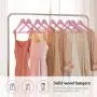 SONGMICS 20-Pack Solid Wood Hangers, Coat Hangers with Shoulder Notches, Trousers Bar, 360° Swivel Hook, Non-Slip for Jackets, Shirts, Dresses, Pink UCRW02PK SONGMICS 20-Pack Solid Wood Hangers, Coat Hangers with Shoulder Notches, Trousers Bar, 360° Swivel Hook, Non-Slip for Jackets, Shirts, Dresses, Pink UCRW02PK