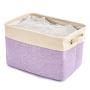 EZOWare Set of 3 Large Canvas Fabric Tweed Storage Organizer Cube Set W/Handles for Nursery Kids Toddlers Home and Office - 15 L x 10.5 W x 9.4 H -Mixed Crème