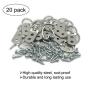 20 Pack D-Ring Steel Picture Hangers Heavy Duty with Screws Picture Frames Double Holes Clasp Picture Hang Solutions, for Hanging Clock Paintings Artwork Picture Frame Hook Photos Mirrors