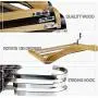 AYOTALL Wooden Pants Hanger Space Saving Pants, 4 Tier for Jeans Trousers Clothes Scarf Non-Slip Hangers, Folding Storage Rack Space Saver Storage Rack for Hanging