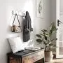 SONGMICS Over-The-Door Hook Rack, Wall-Mounted Coat Rack, Door Clothes Hanger with 4 Metal Hooks, for Living Room, Cloakroom, Bathroom, White ULHR24WT