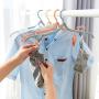 Studyset Portable Folding Travel Hanger Detachable Clips Foldable Non-Slip Clothes Hanger Beige with Clips