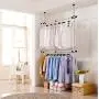 Flesser Adjustable Clothes Rack Heavy Duty Garment Rack for Clothes 2-Tier Easy to Assemble