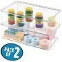 mDesign Stackable Plastic Storage Bin Boxes with Hinged Lid - Organizer for Vitamins, Supplements, Serums, Essential Oils, Medicine Pill Bottles, Adhesive Bandages, First Aid Supplies - 2 Pack - Clear mDesign Stackable Plastic Storage Bin Boxes with Hinged Lid - Organizer for Vitamins, Supplements, Serums, Essential Oils, Medicine Pill Bottles, Adhesive Bandages, First Aid Supplies - 2 Pack - Clear