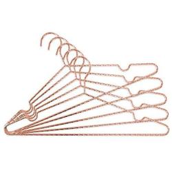 Closet Complete Luxurious, Modern, Strong Metal, “Millionaire” Space Saving Coat Hangers, Rose Gold, Set of 5