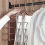 HJYPYJ Space Saving Trousers Hangers,5 Layers Multifunction Magic Pants Hangers, Household Aluminum Anti-Slip Magic Clothes Hangers/Rose Gold / 3 Pcs