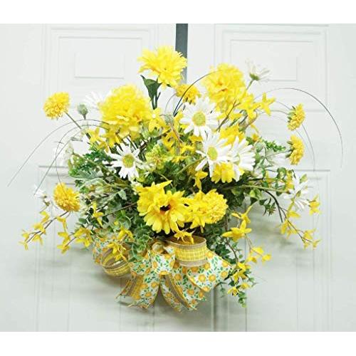 Grapevine Basket Door Hanger, Yellow Flowers Door Hanger, Spring Door Hanger, Spring Flowers, Spring Decor, Krazy Mazie Kreations Grapevine Basket Door Hanger, Yellow Flowers Door Hanger, Spring Door Hanger, Spring Flowers, Spring Decor, Krazy Mazie Kreations