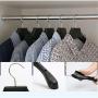 CHAONAO Black Suit Hangers Plastic Non-Slip Wide Shoulder Clothes Hanger for Coats, Jacket, Pants, and Dress Clothes,B,40pcs