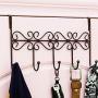 Youdepot Over The Door 5 Hanger Rack - Decorative Metal Hanger Holder for Home Office Use (Black)