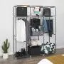 SONGMICS Portable Clothes Closet Non-Woven Fabric Wardrobe Double Rod Storage Organizer Grey 59-Inch URYG12GY SONGMICS Portable Clothes Closet Non-Woven Fabric Wardrobe Double Rod Storage Organizer Grey 59-Inch URYG12GY