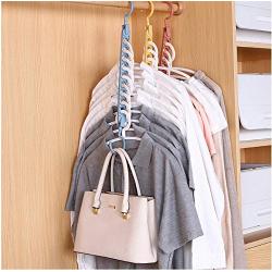 10pcs Random Color Plastic Nine-Hole Magic Clothes Hanger Drying Racks Multi-Purpose Hanger Home Storage Hangers Storage Rack