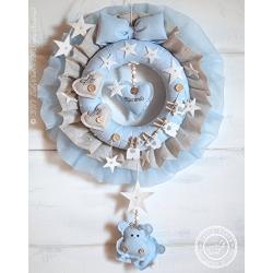 Personalized Baby Wreath, Baby Hospital Door Hanger Boy, Baby Boy Nursery Decor, Baby Shower Door Decoration, 2-DAY FEDEX DELIVERY to USA, Canada, Europe & Others