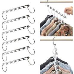 6pcs Clothes Hanger Hanging Chain Stainless Cloth Closet Shirts Tidy Save Space Organizer Magic Hangers for Clothes