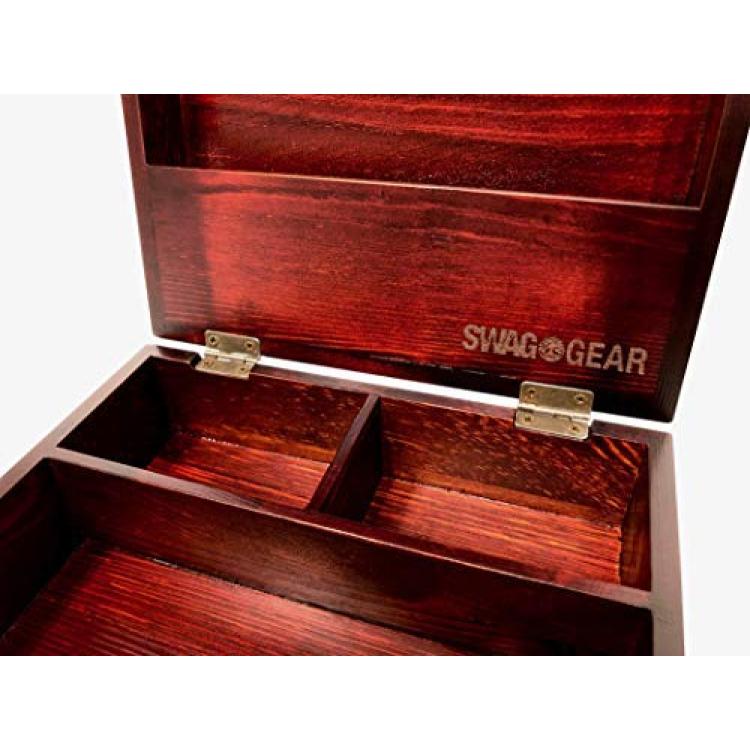 Wooden Stash Box with Rolling Tray - Stash Box with Wood Rolling Tray –  Swag Gear