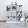 Foldable Storage Bins,13x13 Storage Cubes Basket Containers for Shelf Cabinet Bookcase Boxes,Thick Fabric Drawers,4pcs, Sliver Grey Foldable Storage Bins,13x13 Storage Cubes Basket Containers for Shelf Cabinet Bookcase Boxes,Thick Fabric Drawers,4pcs, Sliver Grey