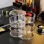 Womdee Makeup Organiser 360 Degrees Rotating Cosmetic Organizer Drawers Jewelry Storage Boxes Crystal Acrylic Perfume Display Stand for Dresser Bedroom Bathroom
