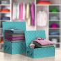 Sorbus Storage Boxes Woven Basket Bin Container Tote Cube Organizer Set Stackable Storage Basket Woven Strap Shelf Organizer Built-in Carry Handles (Woven Lid Baskets - Aqua)