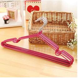 PVC Coated Cloth Hangers Non-Slip Metal Shirt Trouser Hook Hangers Coat Hanger 10 Pieces Random Color