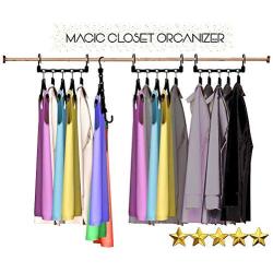 Magic Hangers As Seen on Tv Save Closet Space Clothes Organizer Purse Set of 10 - Lifetime Warranty