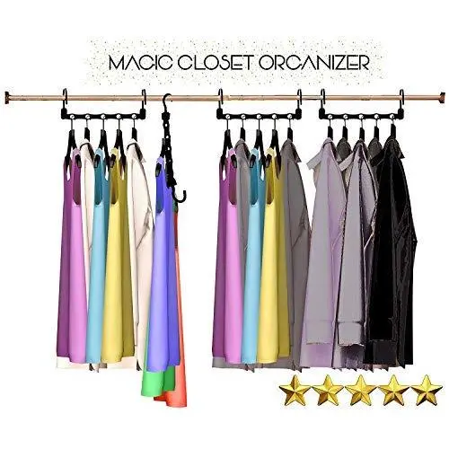 Magic Hangers As Seen on Tv Save Closet Space Clothes Organizer Purse Set of 10 - Lifetime Warranty