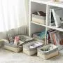 pulnimus Fabric Storage Baskets 12”x 8” x 5”Cloth Baskets,6 Pack Nursery Baskets,Small Storage Bins for Baby,Empty Gift Baskets with Rope Handles,Rectangular Basket,Decorative Closet Baskets
