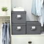 SONGMICS Set of 3 Foldable Storage Boxes with Lids, Fabric Cubes with Label Holders, Storage Bins Organiser, 11.8