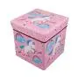 AOTUO Cartoon Collapsible Storage Organizer Ottoman for Kids Bedroom Stool Seat Children Toy Storage Box