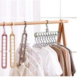 10PC Random Color Multi-Port Support Circle Clothes Hanger Decoration Clothes Drying Rack Multifunction Plastic Scarf Clothes Hangers Hangers