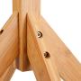 LANGRIA Free Standing Bamboo Tree-Shaped Display Coat Rack Stand with 4 Tiers 8 Hooks and Solid Feet for Clothes Scarves and Hats, Bamboo Natural Color