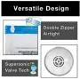 Smart Design MagicBag Instant Space Saver Storage - Airtight Double Zipper - for Clothing, Pillows, More - Home Organization - Hanging Extra Large Dress - (2 Bags)