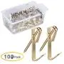 Hommie 100 Pcs Heavy Duty 30lbs Picture Hangers with Nails Photo Picture Frame Hooks Professional Picture Hanging Kit on Wooden/Drywall Hanging Solution Hardware for Canvas,Office,Clock,Mirror(30LB)