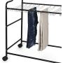 Terby Garment Clothes Pant Rack Jeans Trouser Rolling Trolley-Closet Organizer, Wardrobe Storage with Lockable Wheels and 12 Hangers, Hanging Rod, Black