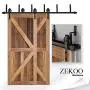 ZEKOO Rustic 11 FT Erfect by Pass Door Hardware Sliding Black Steel Big Wheel Roller Hanger Track for Double Wooden Doors ZEKOO Rustic 11 FT Erfect by Pass Door Hardware Sliding Black Steel Big Wheel Roller Hanger Track for Double Wooden Doors