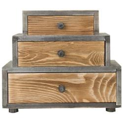 MyGift 3-Drawer Rustic Wood Office Storage Organizer