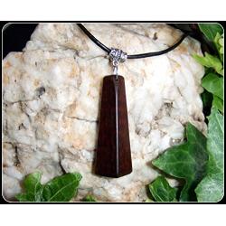 Triangular Necklace Pendant handcrafted from Snakewood with Tibetan Silver hanger