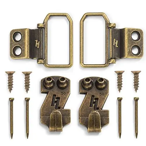 HangZ 11050 Flat Mount 2-Hole D-Ring Picture Hanger Kit, 50lb HangZ 11050 Flat Mount 2-Hole D-Ring Picture Hanger Kit, 50lb